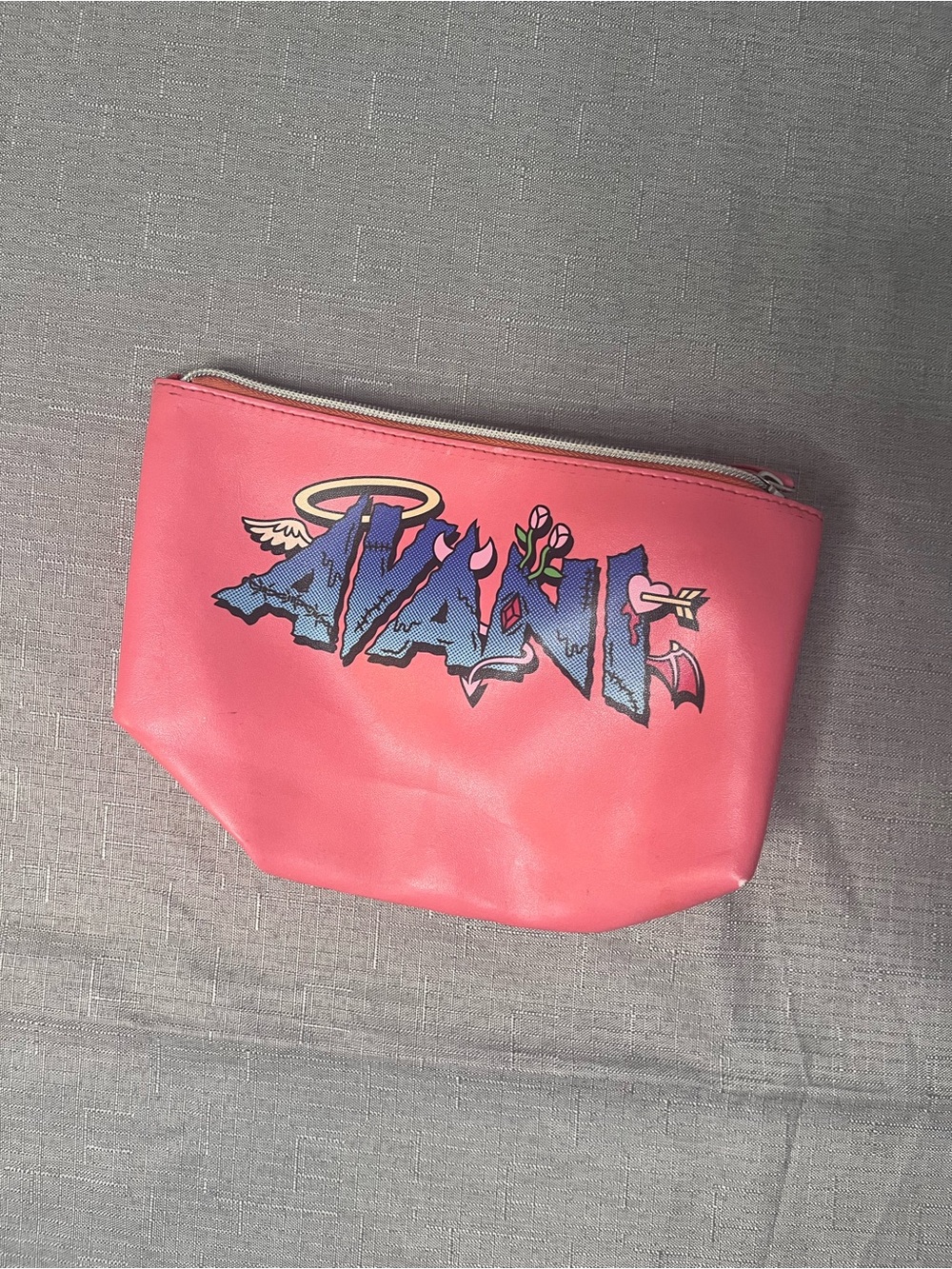 Pink Graphic Zip Pouch